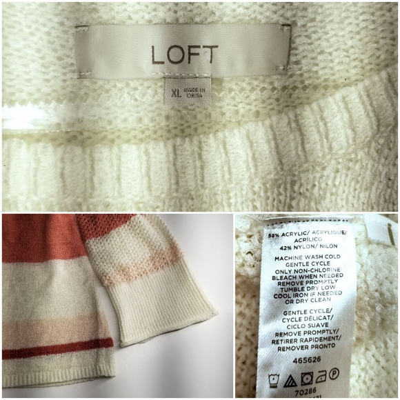 Loft striped stitched sleeve sweater knit - Picture 6 of 9